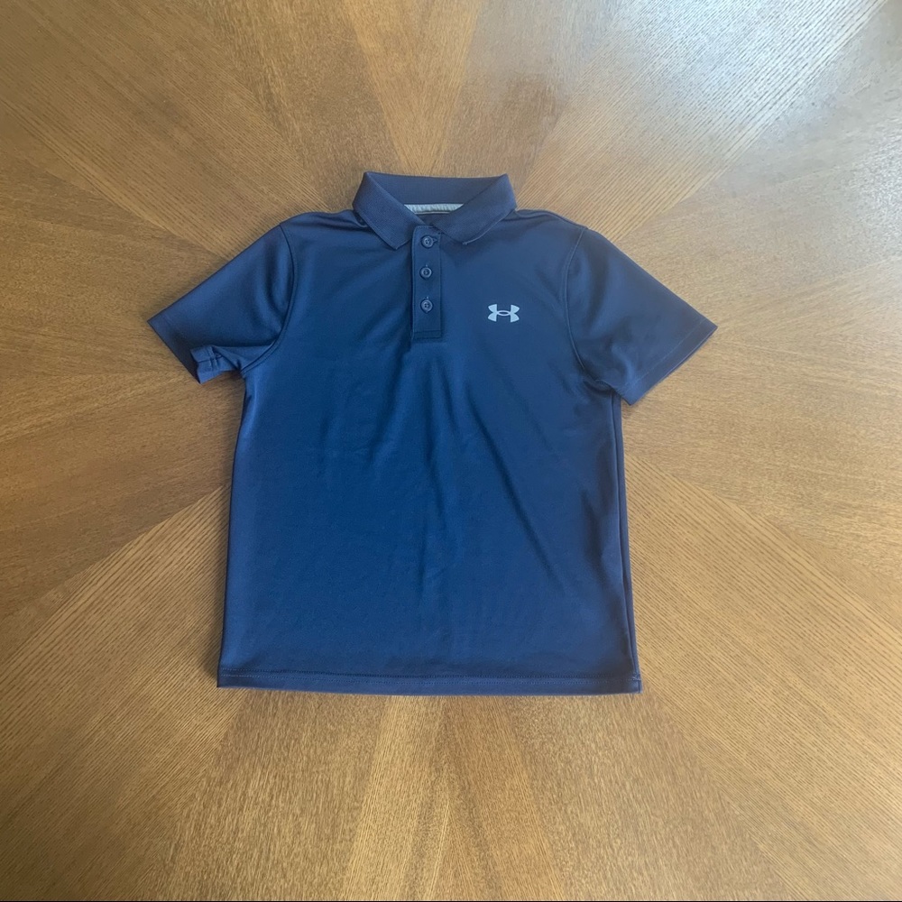 Boys Under Armour short sleeve polo navy S